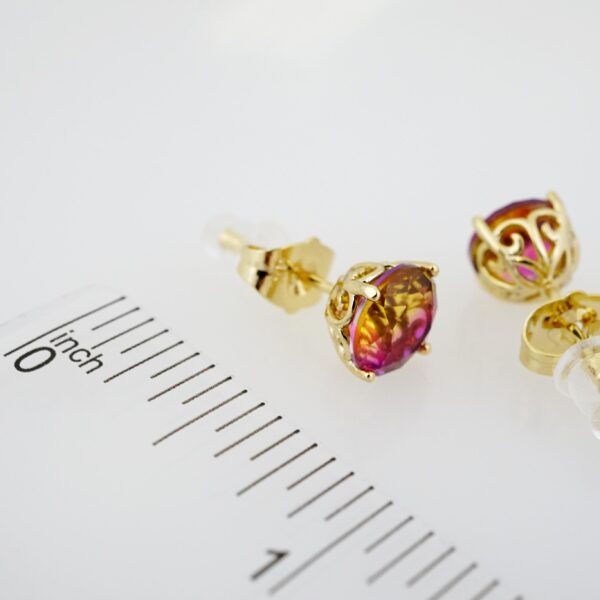 Arete de Acero Bañado en Oro 14k - EA214 - Imagen 3