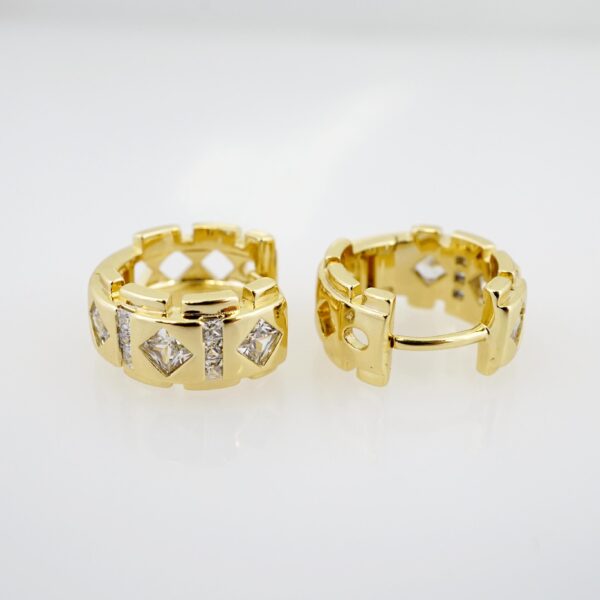 Arete de Acero Bañado en Oro 14k - EA284 - Imagen 2