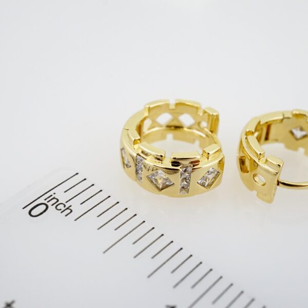 Arete de Acero Bañado en Oro 14k - EA284 - Imagen 3