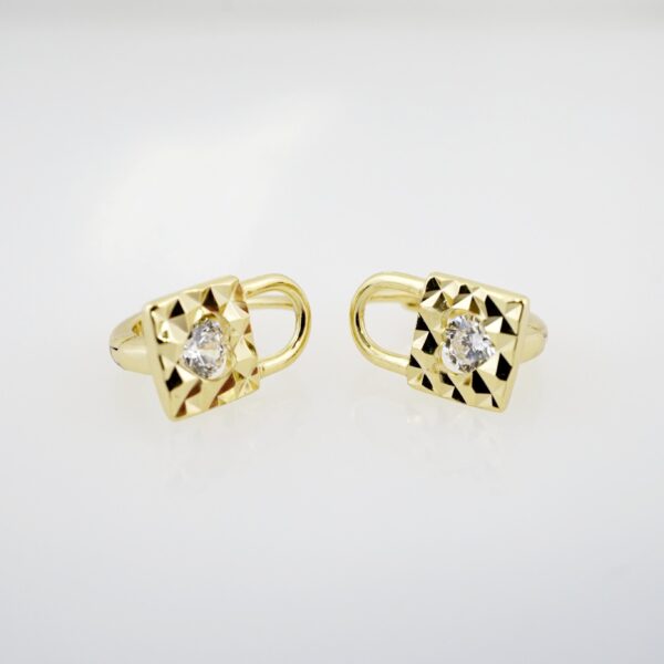 Arete de Acero Bañado en Oro 14k - EA286