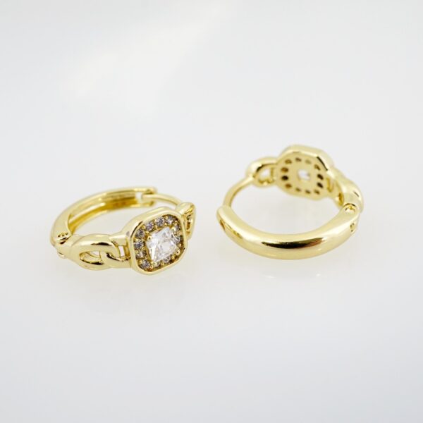 Arete de Acero Bañado en Oro 14k - EA308 - Imagen 2