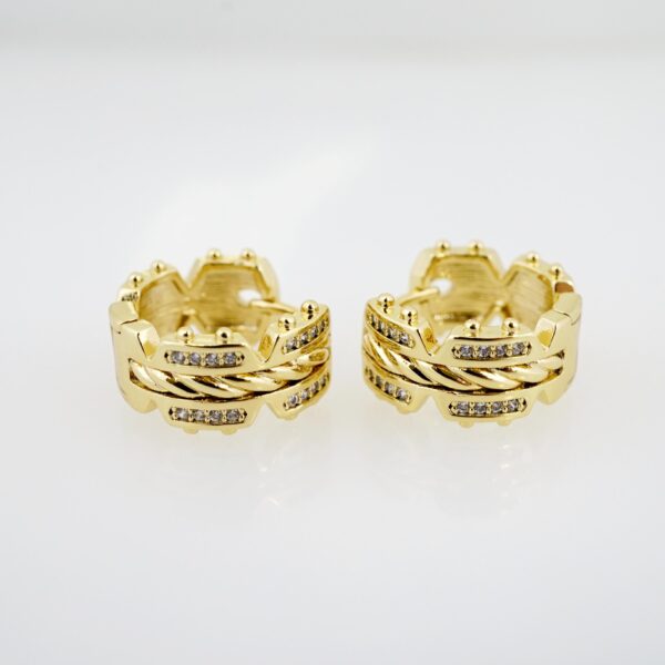 Arete de Acero Bañado en Oro 14k - EA296