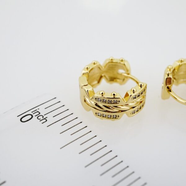 Arete de Acero Bañado en Oro 14k - EA296 - Imagen 3