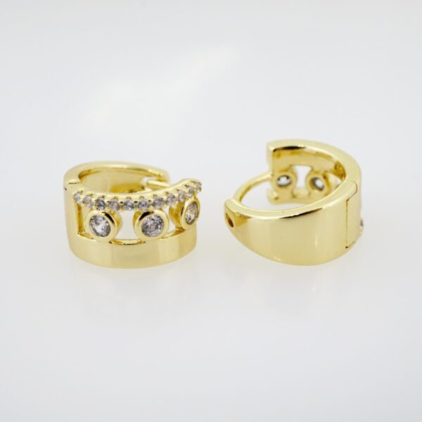 Arete de Acero Bañado en Oro 14k - EA306 - Imagen 2