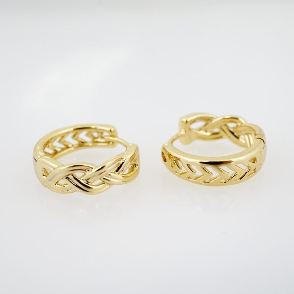 Arete de Acero Bañado en Oro 14k - EA295 - Imagen 2