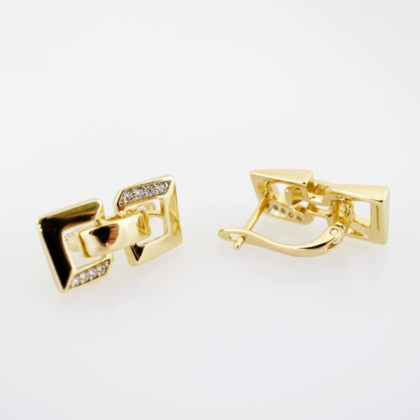 Arete de Acero Bañado en Oro 14k - EA368 - Imagen 2