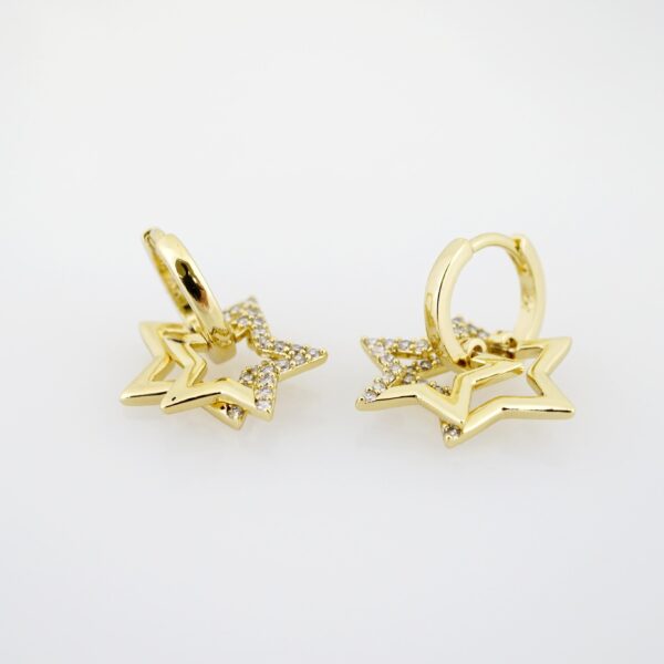Arete de Acero Bañado en Oro 14k - EA367