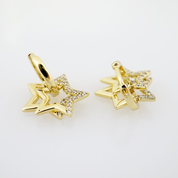 Arete de Acero Bañado en Oro 14k - EA367 - Imagen 2