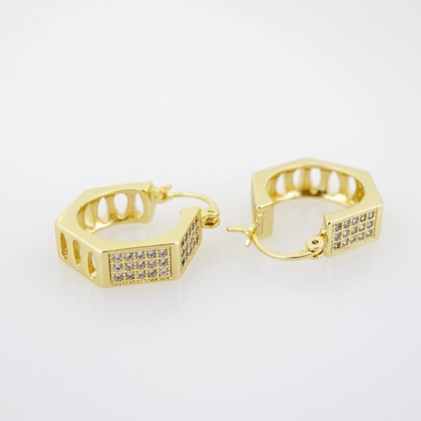 Arete de Acero Bañado en Oro 14k - EA362 - Imagen 2