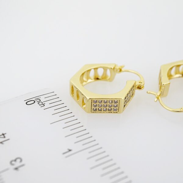 Arete de Acero Bañado en Oro 14k - EA362 - Imagen 3
