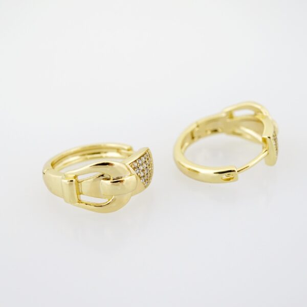 Arete de Acero Bañado en Oro 14k - EA361 - Imagen 2