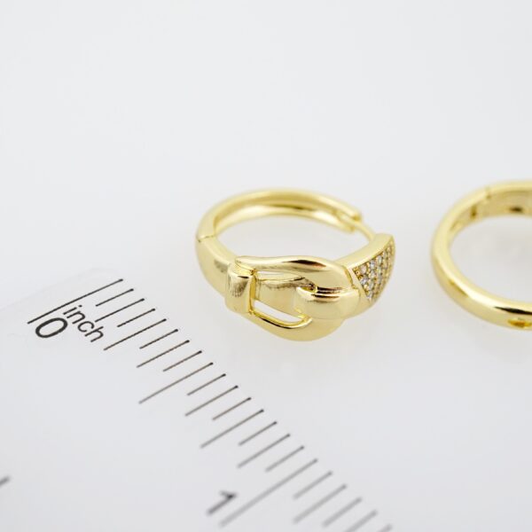 Arete de Acero Bañado en Oro 14k - EA361 - Imagen 3
