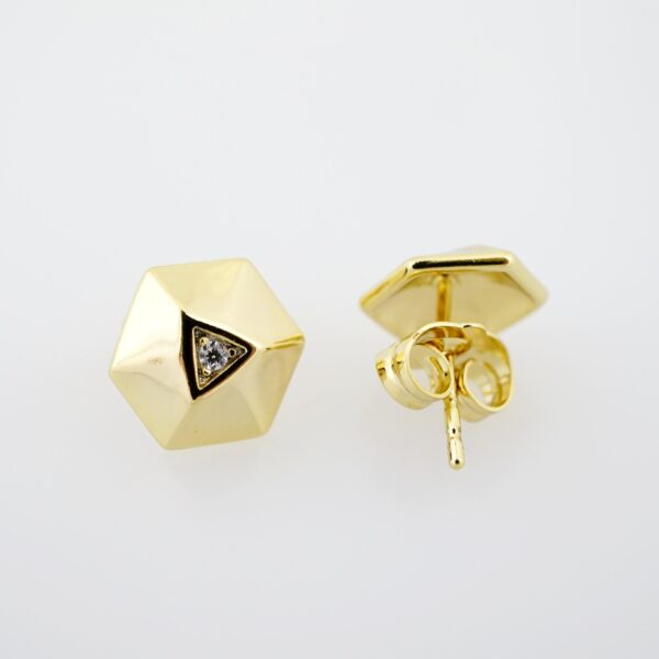Arete de Acero Bañado en Oro 14k - EA292 - Imagen 2