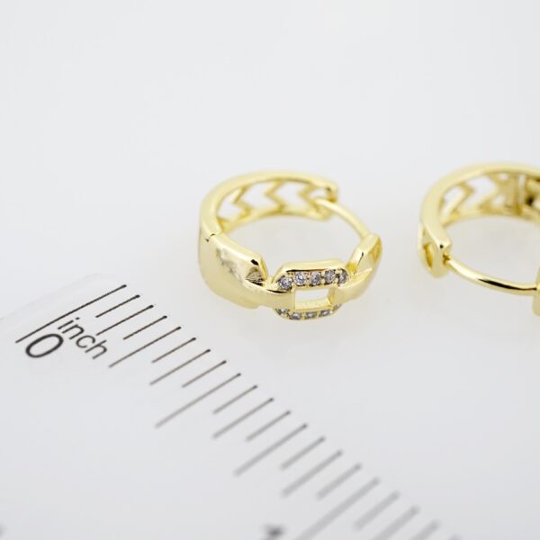 Arete de Acero Bañado en Oro 14k - EA290 - Imagen 3