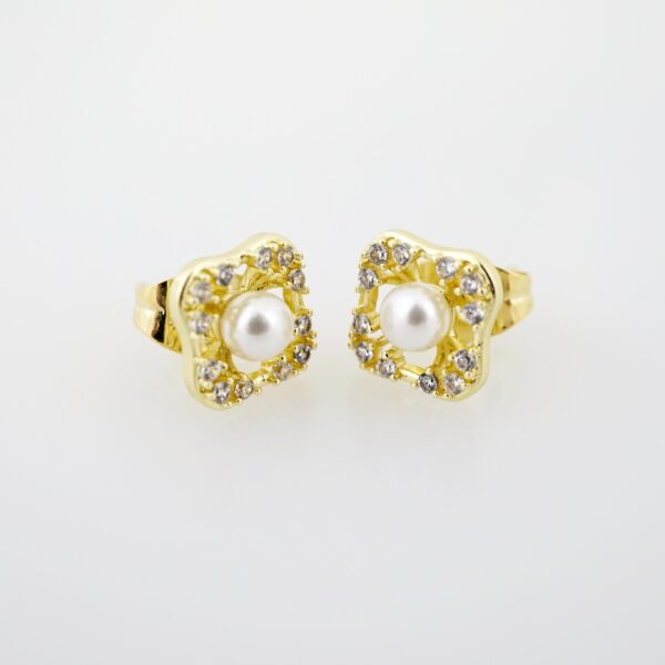 Arete de Acero Bañado en Oro 14k - EA282