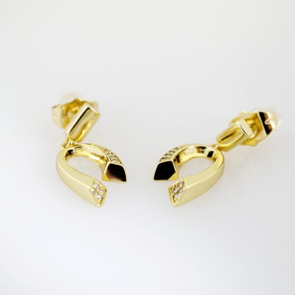 Arete de Acero Bañado en Oro 14k - EA274
