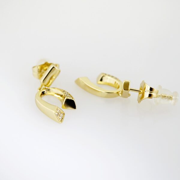 Arete de Acero Bañado en Oro 14k - EA274 - Imagen 2
