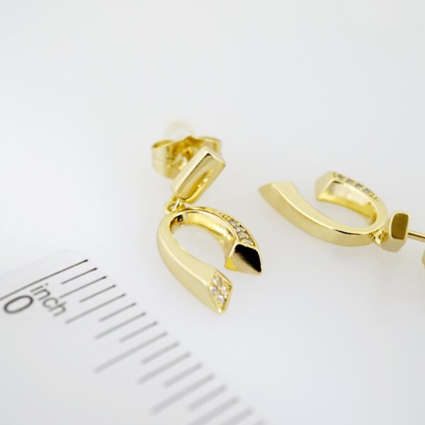 Arete de Acero Bañado en Oro 14k - EA274 - Imagen 3