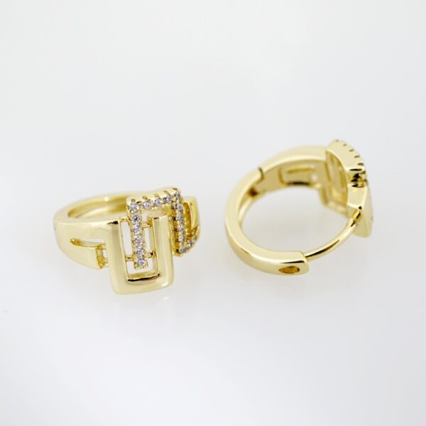 Arete de Acero Bañado en Oro 14k - EA266 - Imagen 2