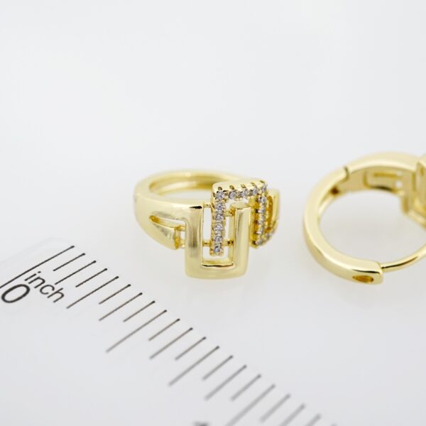 Arete de Acero Bañado en Oro 14k - EA266 - Imagen 3