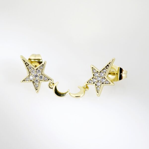 Arete de Acero Bañado en Oro 14k - EA262