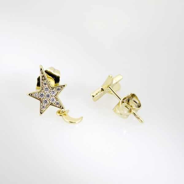 Arete de Acero Bañado en Oro 14k - EA262 - Imagen 2