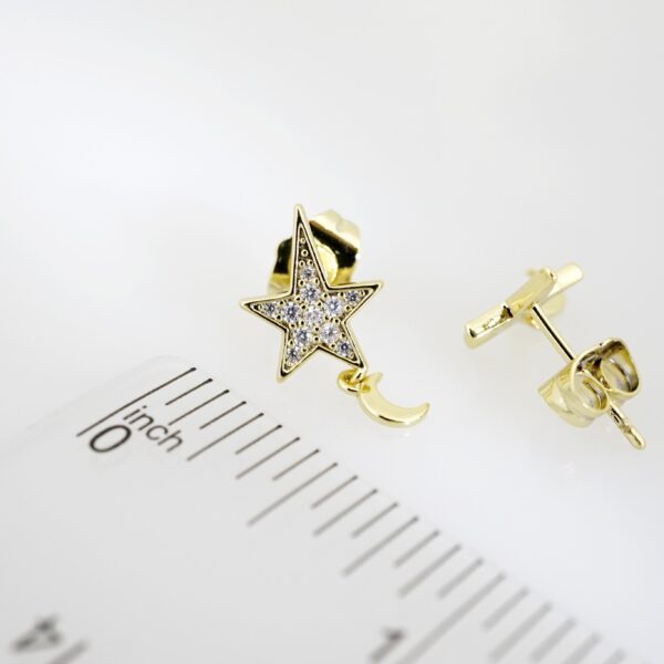 Arete de Acero Bañado en Oro 14k - EA262 - Imagen 3