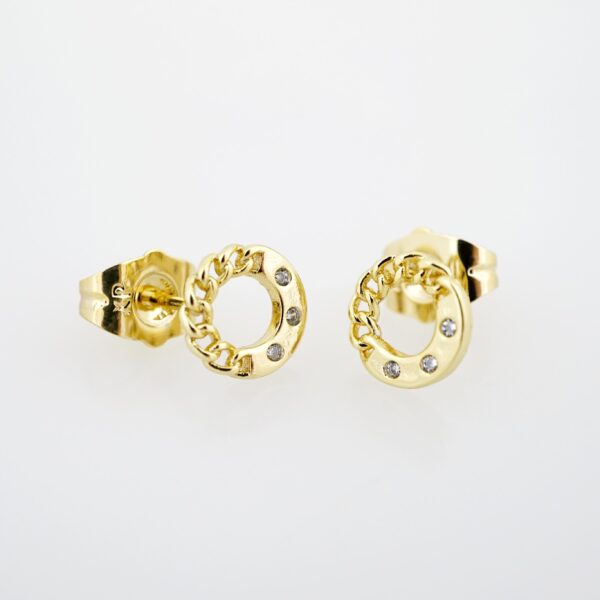 Arete de Acero Bañado en Oro 14k - EA259