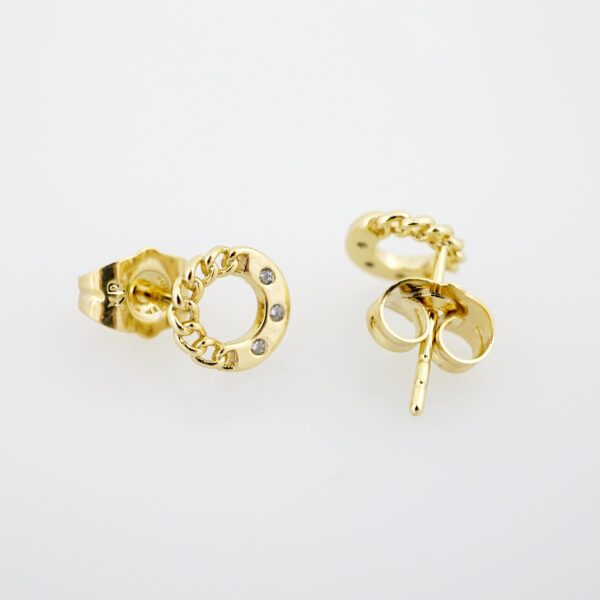 Arete de Acero Bañado en Oro 14k - EA259 - Imagen 2