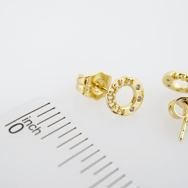 Arete de Acero Bañado en Oro 14k - EA259 - Imagen 3