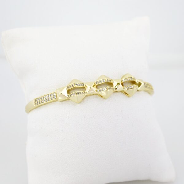 Pulso de Acero Bañado en Oro 14k - BA055 - Imagen 2