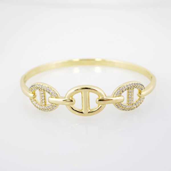 Pulso de Acero Bañado en Oro 14k - BA054