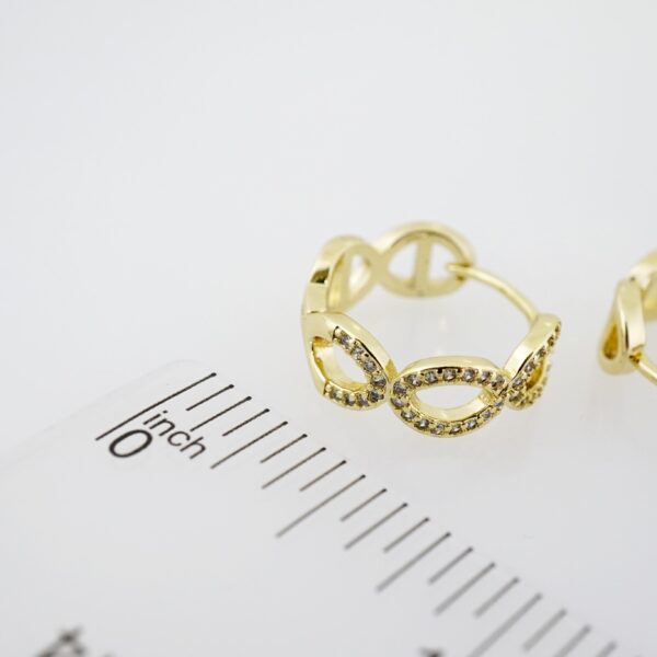 Arete de Acero Bañado en Oro 14k - EA423 - Imagen 3