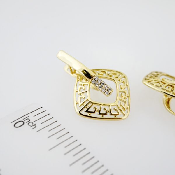 Arete de Acero Bañado en Oro 14k - EA442 - Imagen 3