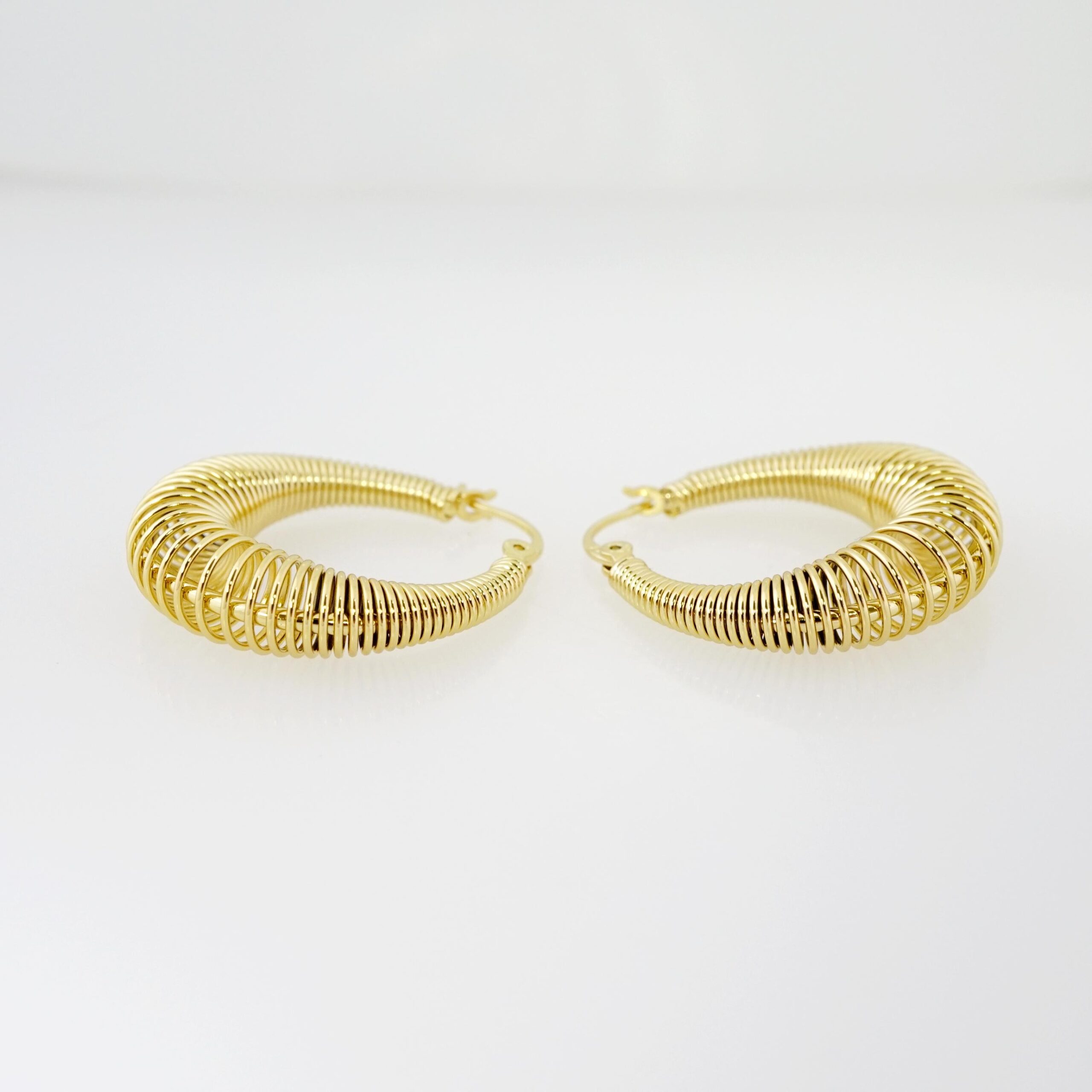 Arete de Acero Bañado en Oro 14k - EA443