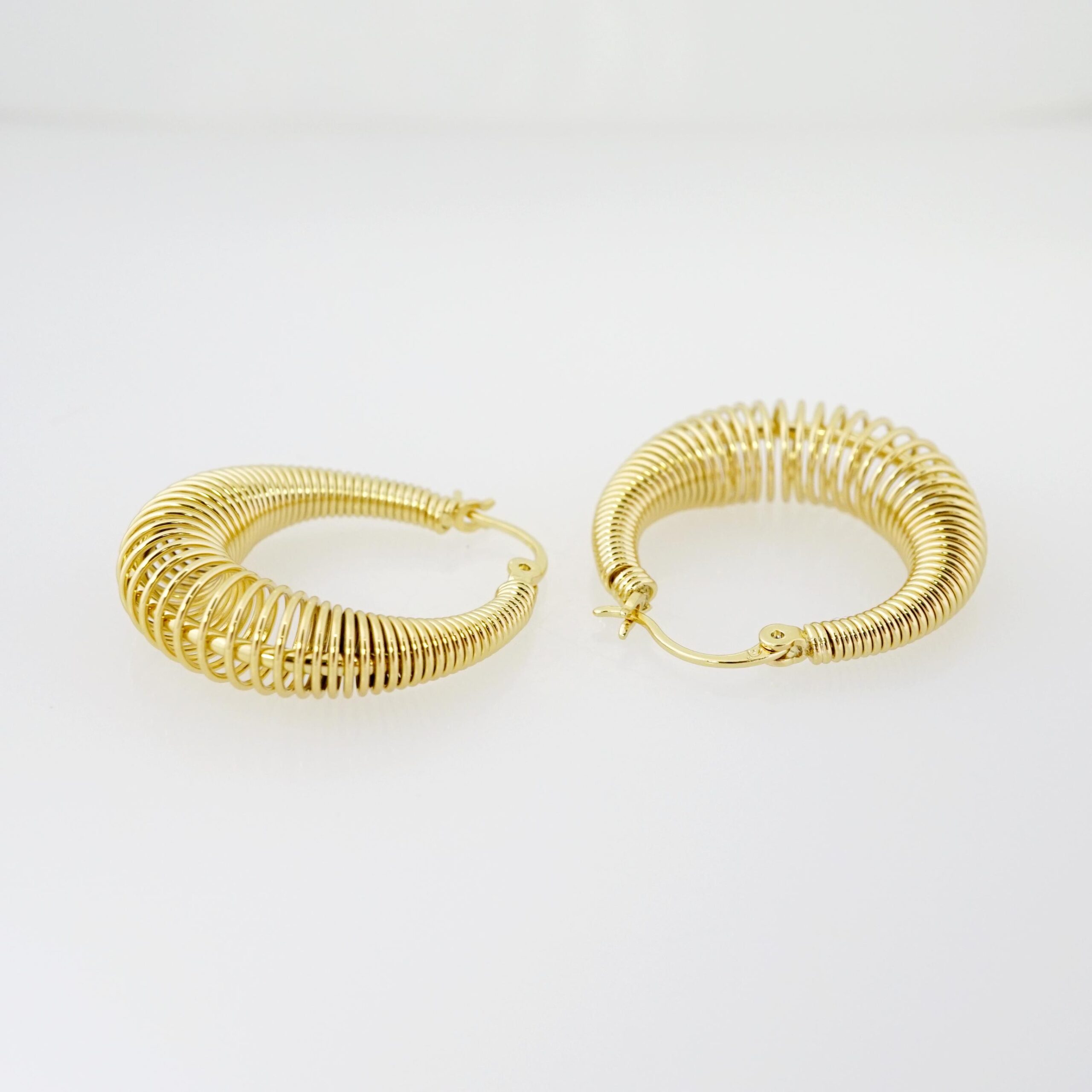 Arete de Acero Bañado en Oro 14k - EA443 - Imagen 2