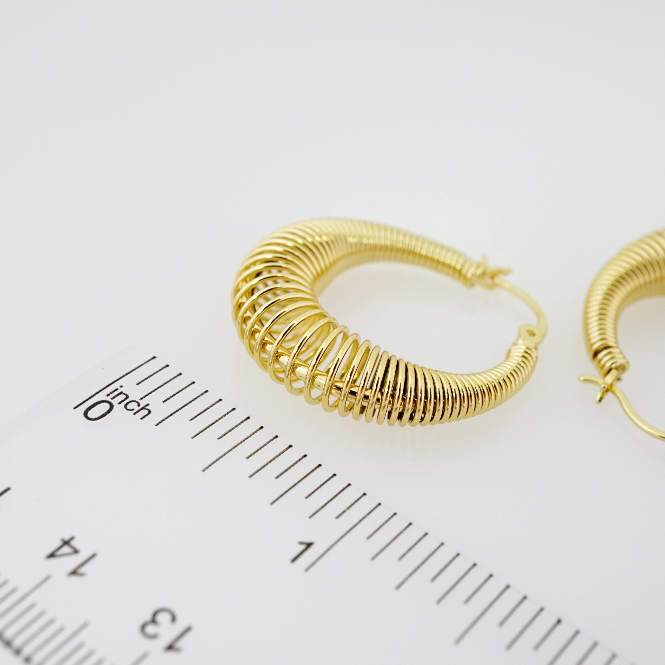 Arete de Acero Bañado en Oro 14k - EA443 - Imagen 3