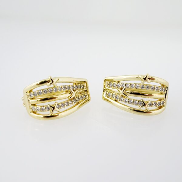 Arete de Acero Bañado en Oro 14k - EA382