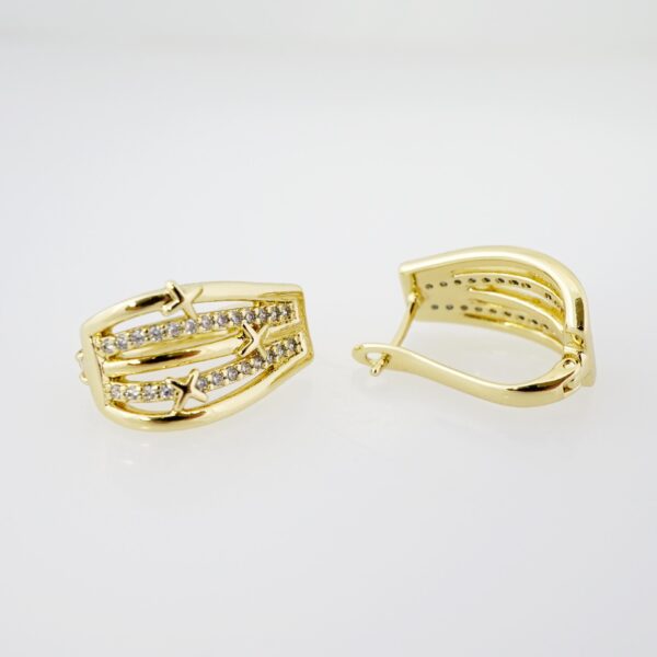 Arete de Acero Bañado en Oro 14k - EA382 - Imagen 2
