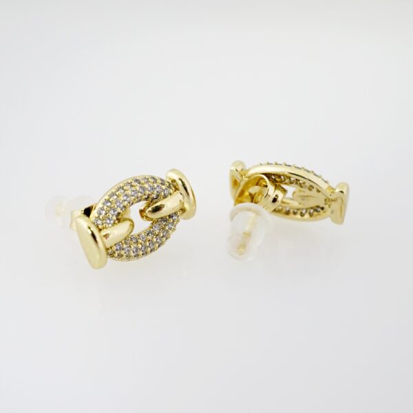 Arete de Acero Bañado en Oro 14k - EA381 - Imagen 2