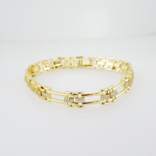Brazalete de Acero Bañado en Oro 14k - BR078