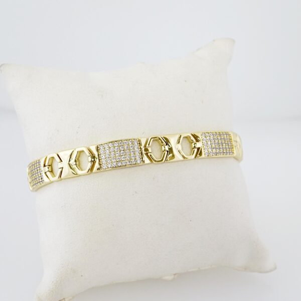 Brazalete de Acero Bañado en Oro 14k - BR081 - Imagen 2