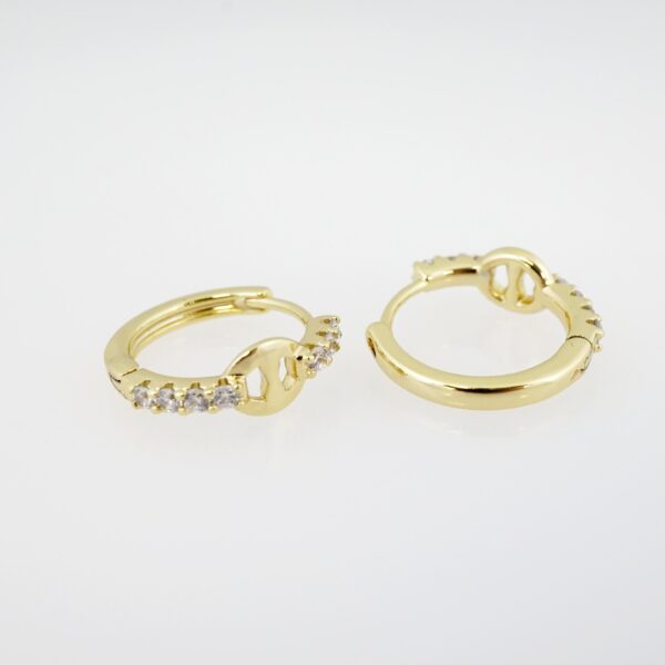 Arete de Acero Bañado en Oro 14k - EA184 - Imagen 2