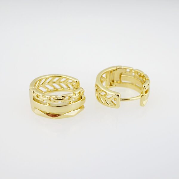 Arete de Acero Bañado en Oro 14k - EA185 - Imagen 2