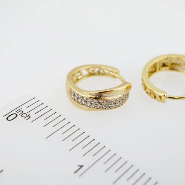 Arete de Acero Bañado en Oro 14k - EA186 - Imagen 3