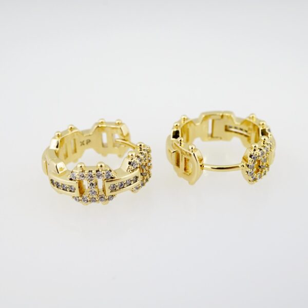 Arete de Acero Bañado en Oro 14k - EA188 - Imagen 2