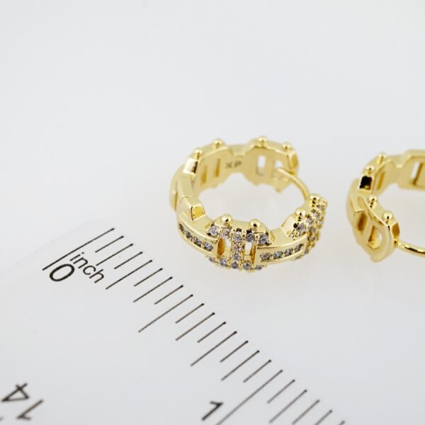 Arete de Acero Bañado en Oro 14k - EA188 - Imagen 3