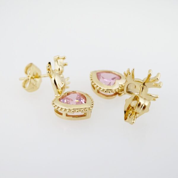 Arete de Acero Bañado en Oro 14k - EA327 - Imagen 2