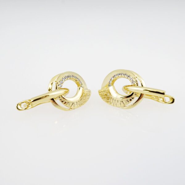 Arete de Acero Bañado en Oro 14k - EA253