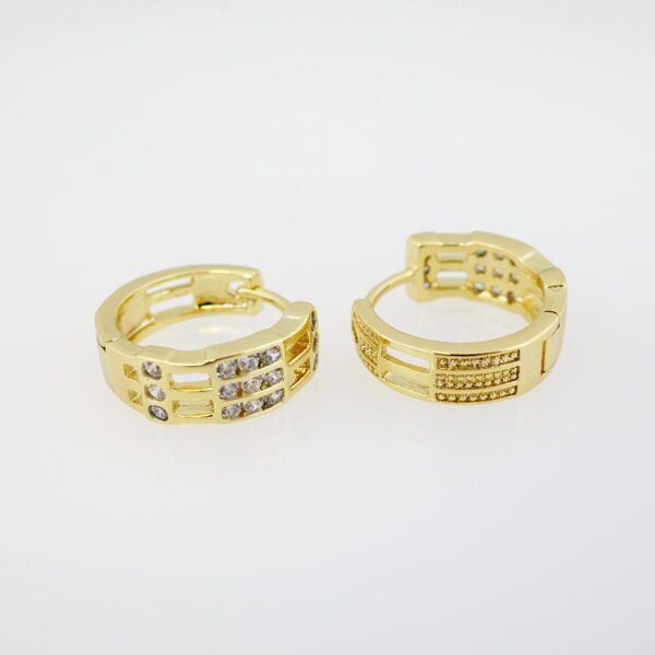 Arete de Acero Bañado en Oro 14k - EA258 - Imagen 2
